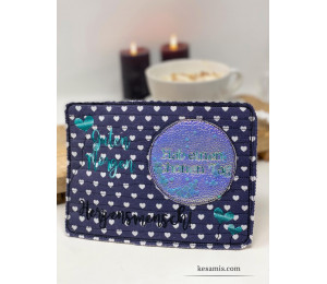 Stickserie ITH - Mug Rug Herzlinien Love is in the air